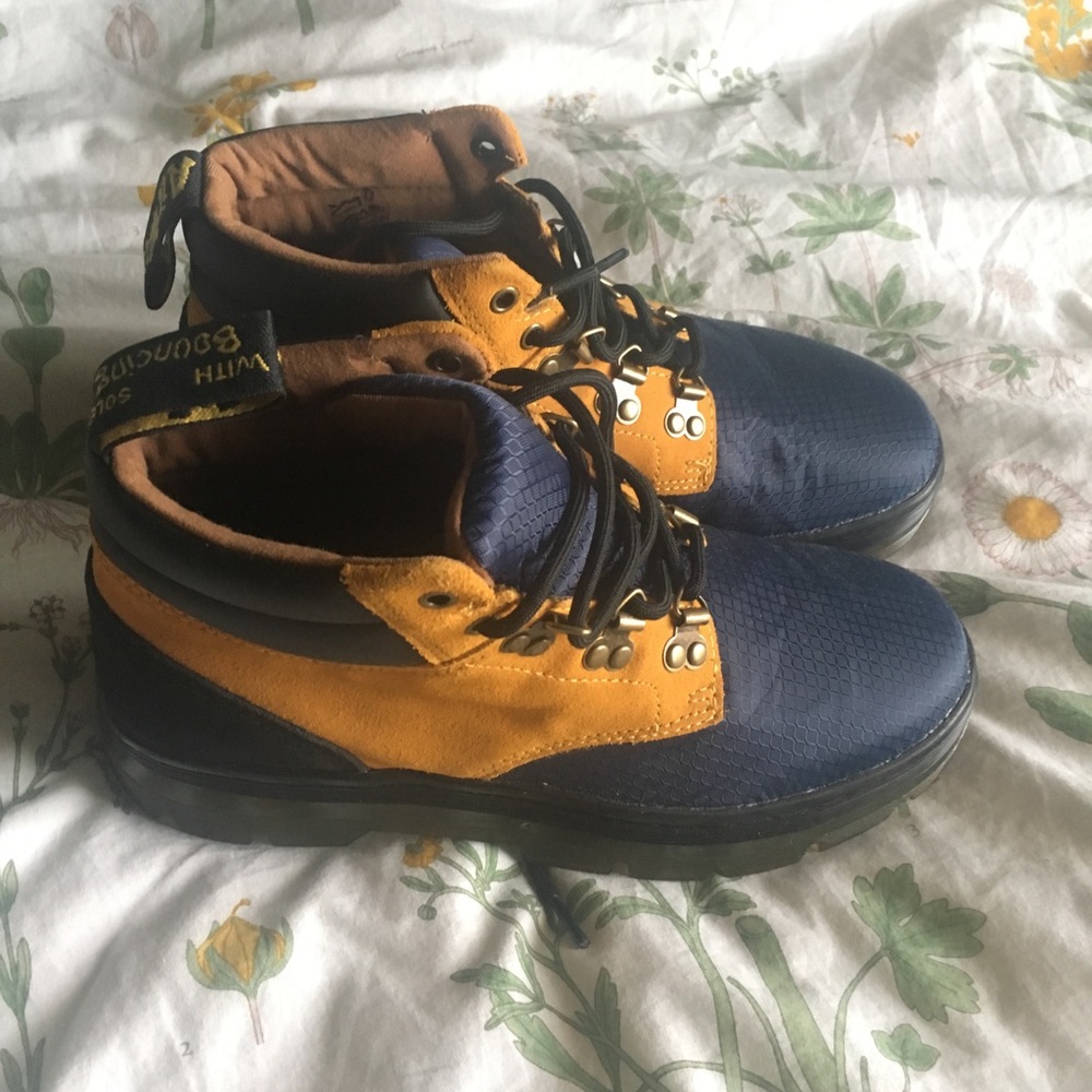 Blue and Yellow Boots